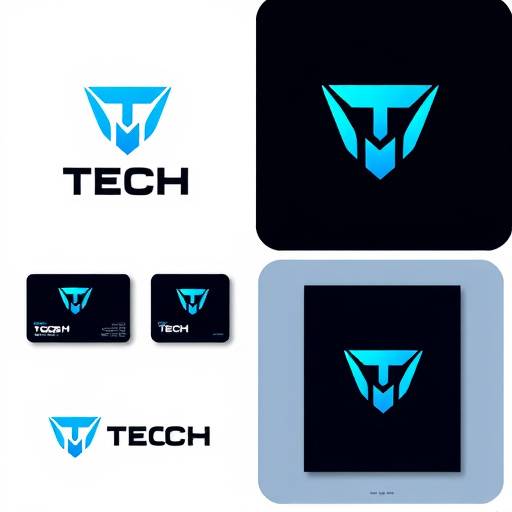 Logo en branding materialen voor een tech startup